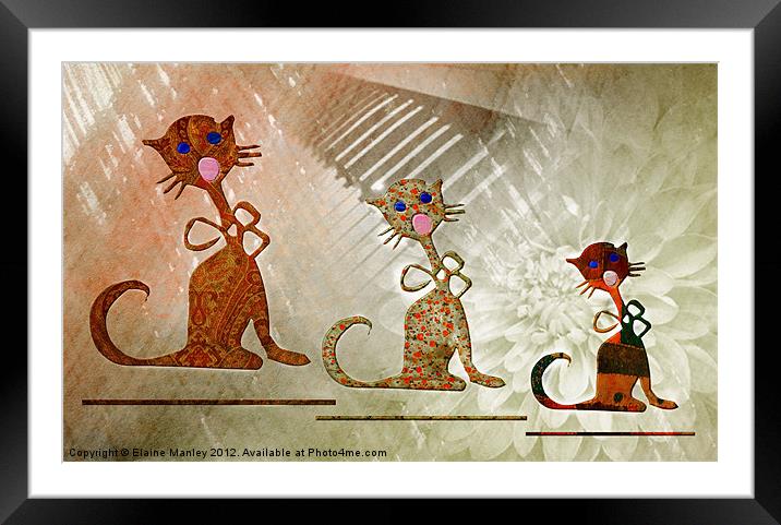 Singing Trio Framed Mounted Print by Elaine Manley