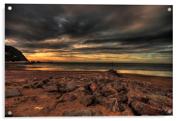 Minehead Beach Sunset Acrylic by Dean Messenger