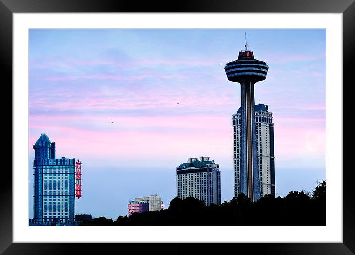 Skylon Tower and Niagara Casino Framed Mounted Print by Elaine Manley