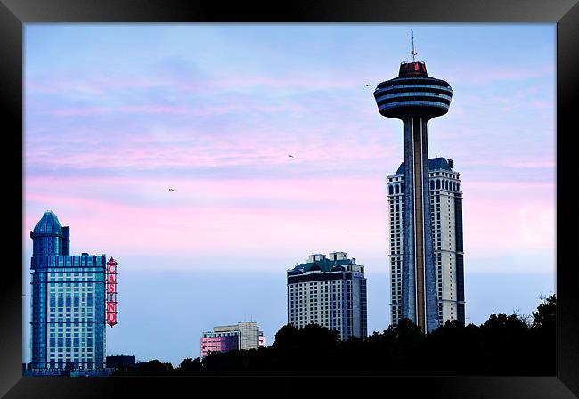 Skylon Tower and Niagara Casino Framed Print by Elaine Manley