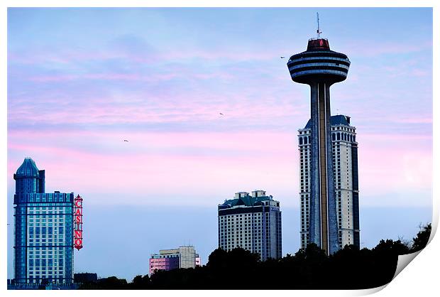 Skylon Tower and Niagara Casino Print by Elaine Manley