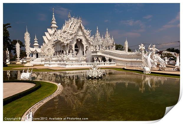 The White Temple Print by Adrian Evans