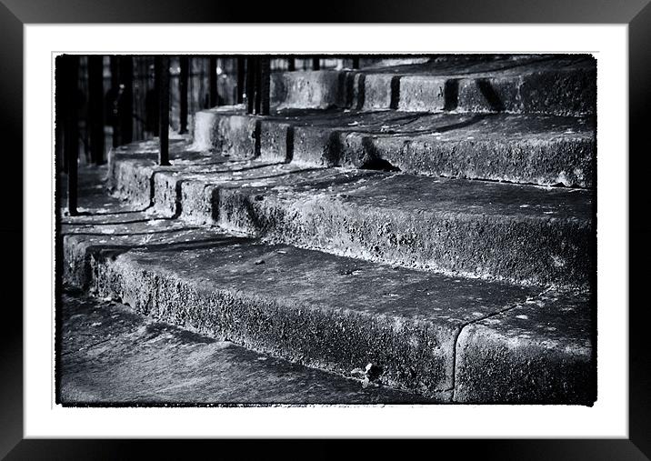 Old stone steps Framed Mounted Print by David Hare
