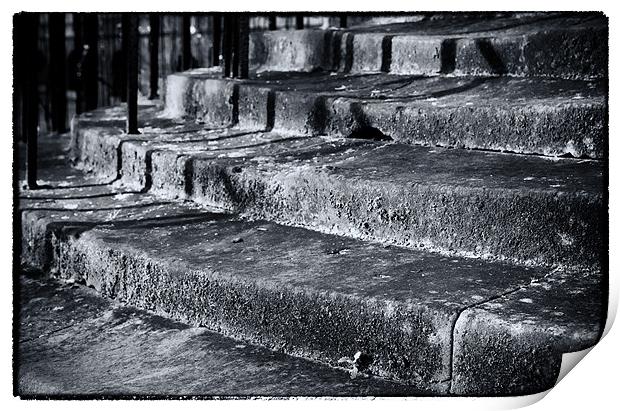 Old stone steps Print by David Hare