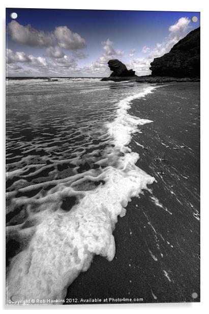Welsh Sea & Foam Acrylic by Rob Hawkins