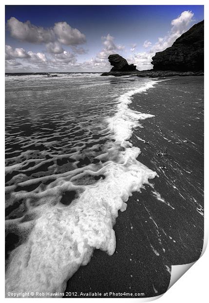 Welsh Sea & Foam Print by Rob Hawkins