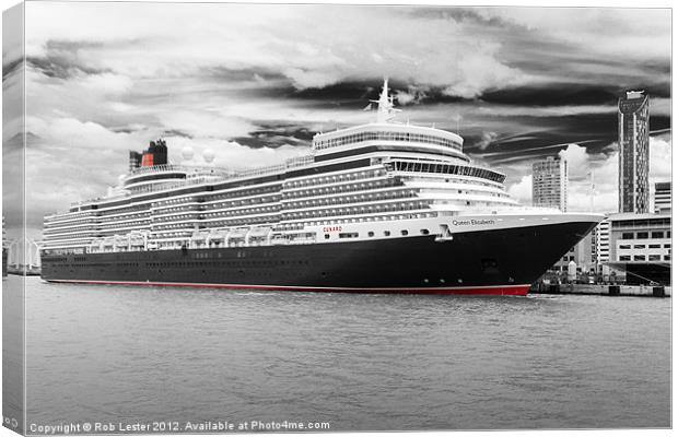 Queen Elizabeth in Liverpool Canvas Print by Rob Lester