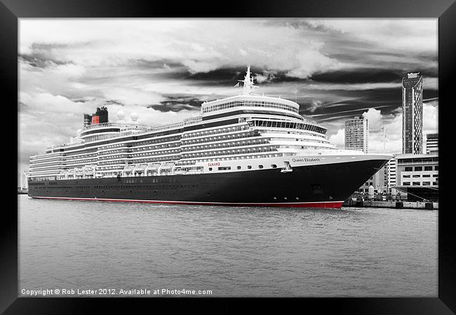 Queen Elizabeth in Liverpool Framed Print by Rob Lester