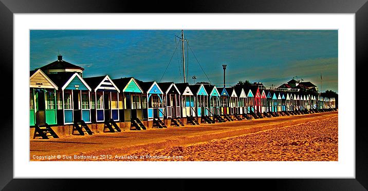 Beach Huts Framed Mounted Print by Sue Bottomley