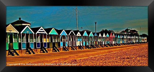 Beach Huts Framed Print by Sue Bottomley
