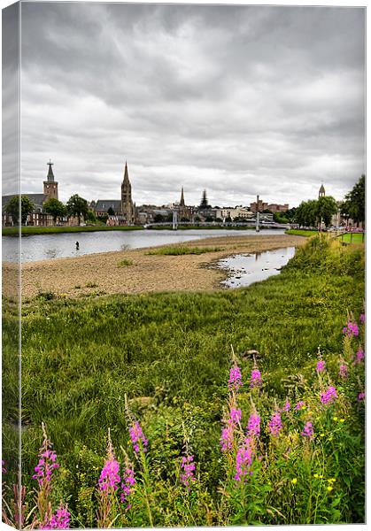 Lonely Fisherman, Inverness Canvas Print by Jacqi Elmslie