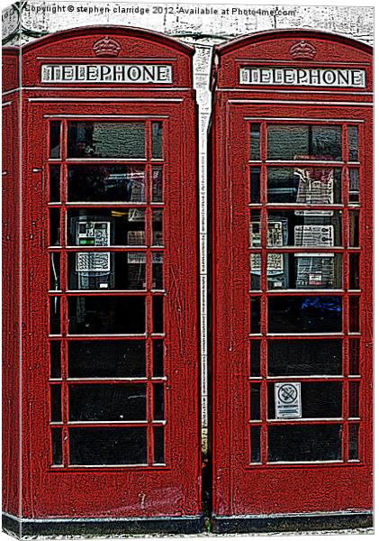 Two red telephone boxes Canvas Print by stephen clarridge