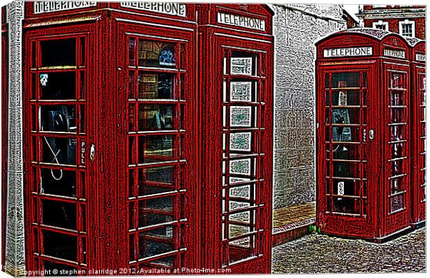 Red retro telephone boxes Canvas Print by stephen clarridge