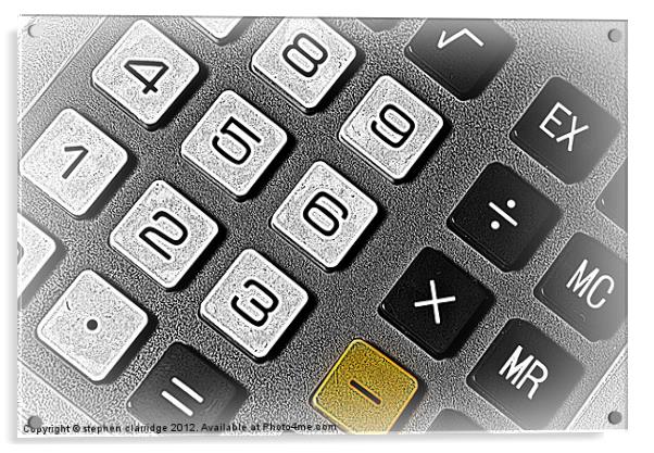 Retro calculator keyborad Acrylic by stephen clarridge