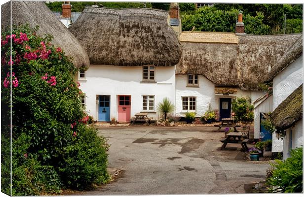 Cottages at Hope Cove Canvas Print by Jay Lethbridge