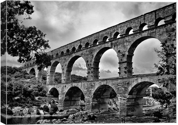 The Pont du Gard Canvas Print by Jacqi Elmslie