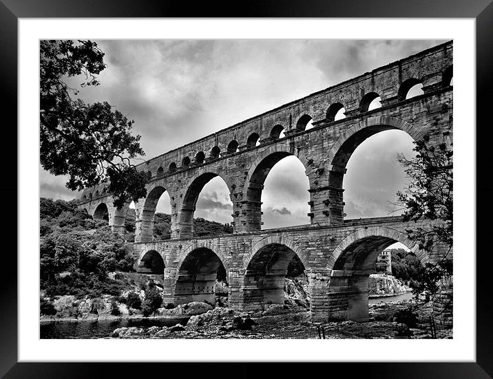 The Pont du Gard Framed Mounted Print by Jacqi Elmslie