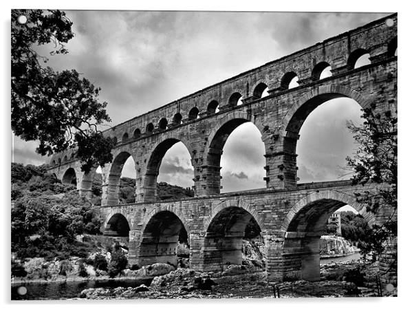 The Pont du Gard Acrylic by Jacqi Elmslie