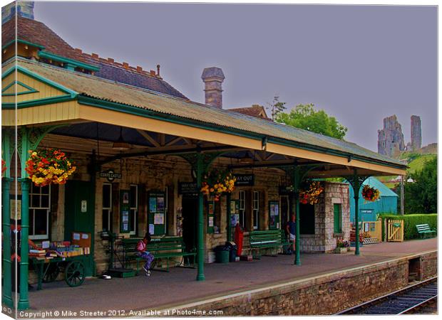 Corfe Castle Station 3 Canvas Print by Mike Streeter