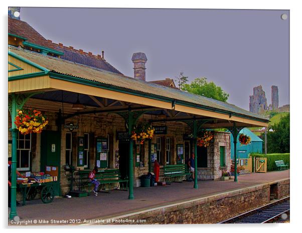 Corfe Castle Station 3 Acrylic by Mike Streeter