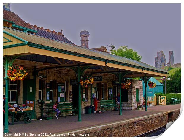 Corfe Castle Station 3 Print by Mike Streeter