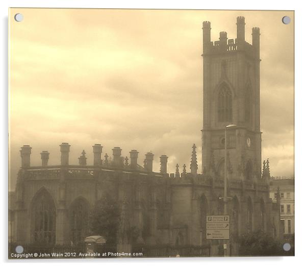 WW2 Bombed out Church Liverpool Acrylic by John Wain