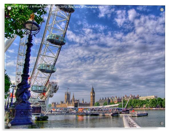 The London Eye, And Westminster Acrylic by Colin Williams Photography