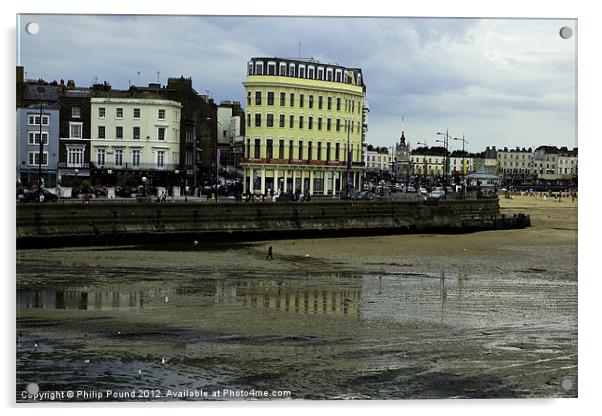 Reflections on Margate Beach Acrylic by Philip Pound