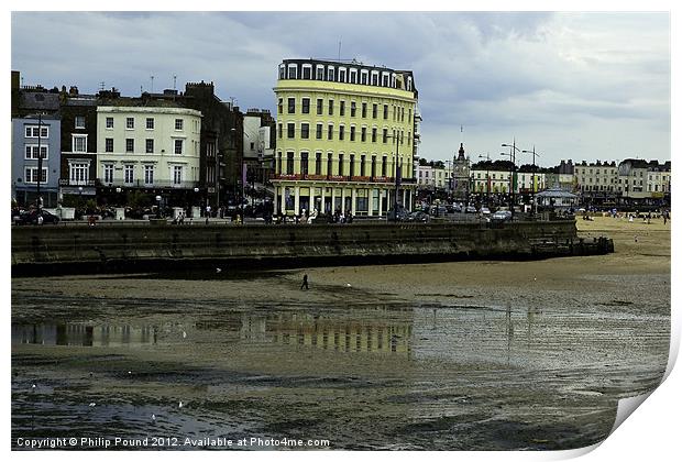 Reflections on Margate Beach Print by Philip Pound