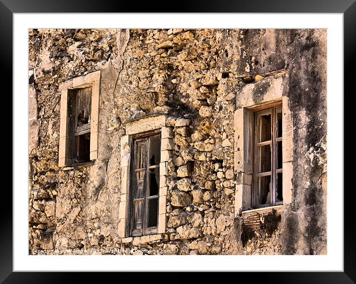 Three windows, Sicily Framed Mounted Print by Lucy Antony