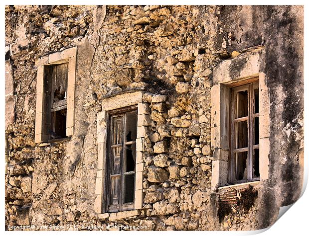 Three windows, Sicily Print by Lucy Antony