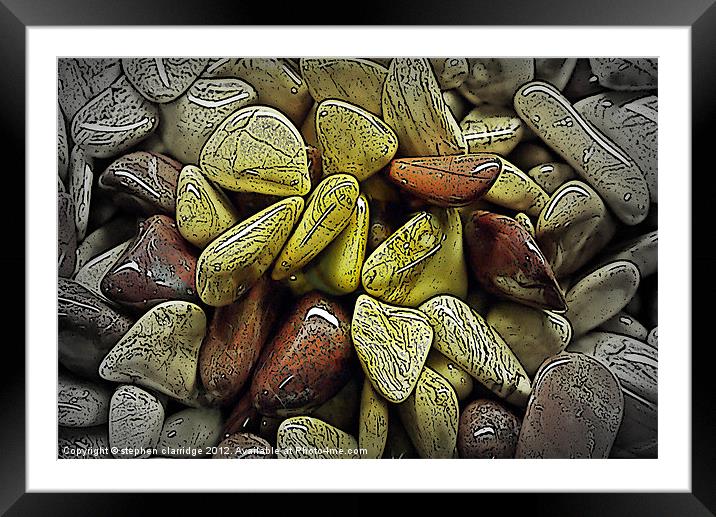 Tumbled stones abstract Framed Mounted Print by stephen clarridge