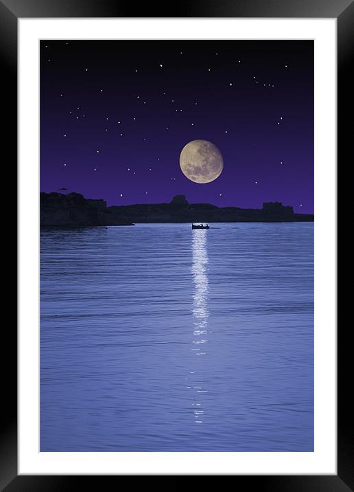 blue moon Framed Mounted Print by mike fox