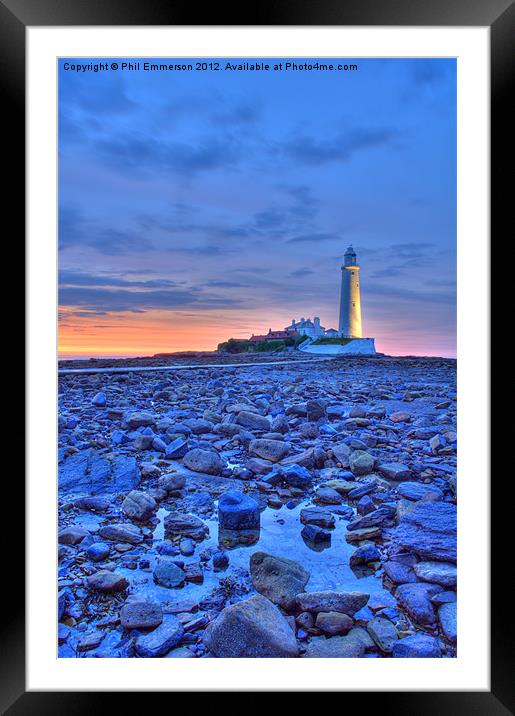 St Marys Lighthouse Framed Mounted Print by Phil Emmerson
