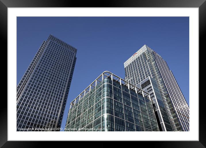 Canary Wharf towers Framed Mounted Print by stefano baldini