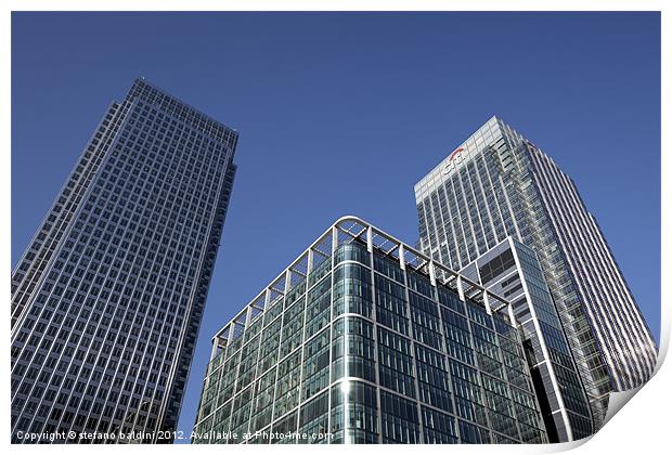 Canary Wharf towers Print by stefano baldini