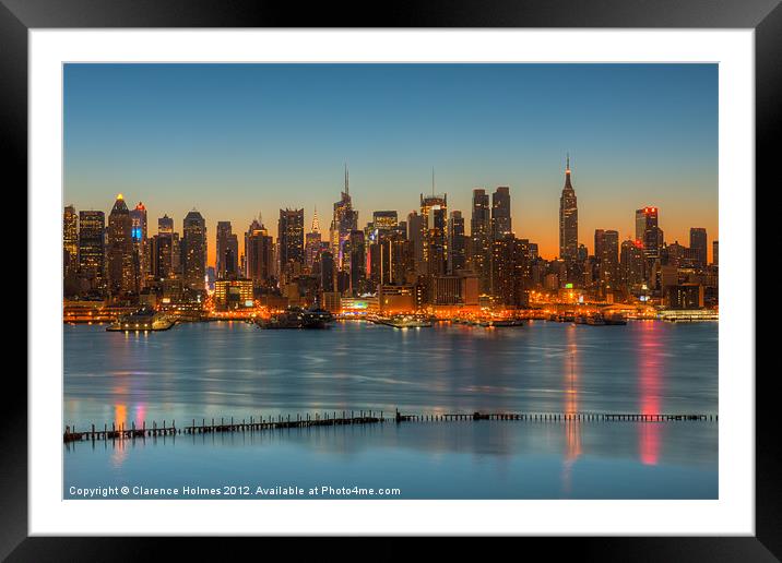 New York Morning Twilight III Framed Mounted Print by Clarence Holmes