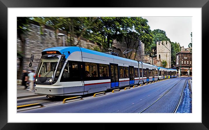 Speeding metro street car Framed Mounted Print by Arfabita  