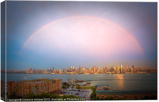 Rainbow Over New York II Canvas Print by Clarence Holmes