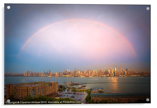Rainbow Over New York II Acrylic by Clarence Holmes