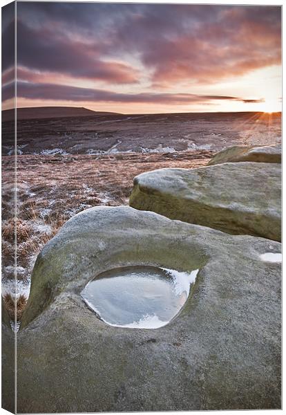 icy rock pool Canvas Print by peter jeffreys