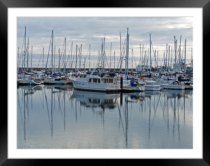 Yachts And Boats Framed Mounted Print by Noreen Linale