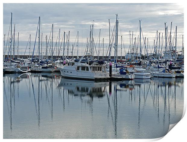 Yachts And Boats Print by Noreen Linale