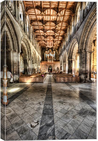 St Davids Cathedral Nave Canvas Print by Steve Purnell