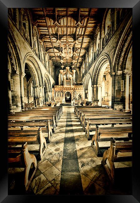 Nave St Davids Cathedral Framed Print by Steve Purnell
