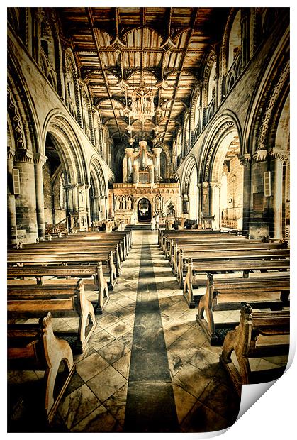 Nave St Davids Cathedral Print by Steve Purnell