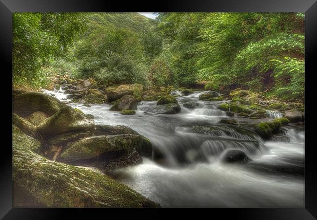 watersmeet falls, lynmouth Framed Print by Dean Messenger