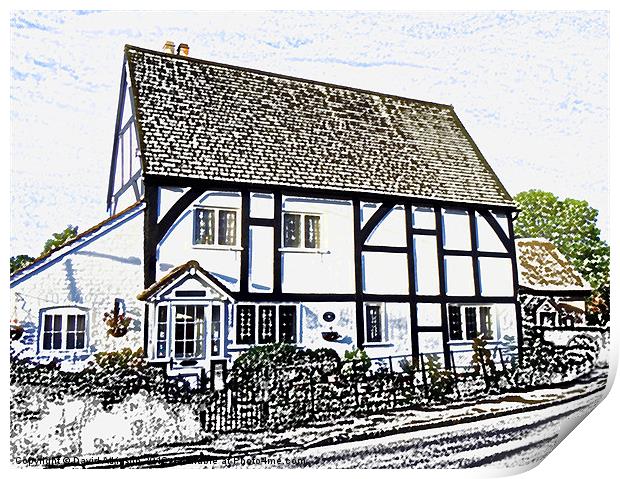 COUNTRY COTTAGE SKETCH Print by David Atkinson