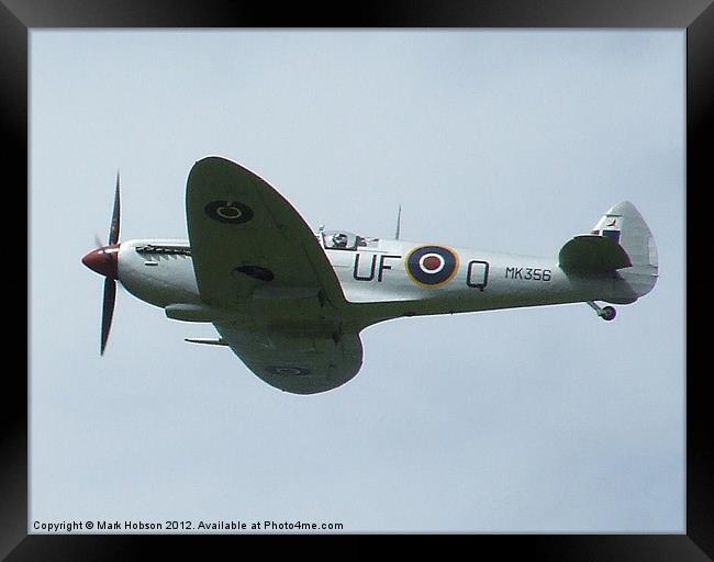 Spitfire in Flight Framed Print by Mark Hobson