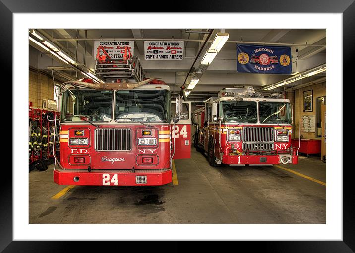NYFD Fire Engines Framed Mounted Print by Phil Emmerson